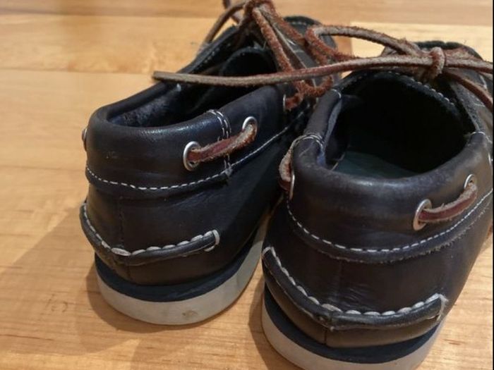 Timberland Kids leather UK 3 navy boat shoes
