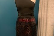 Black &amp; Red sequin skirt. Size S