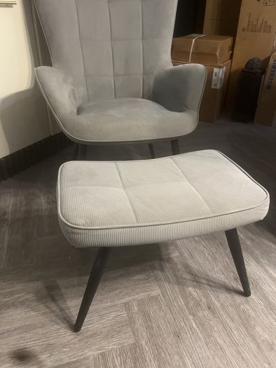 Wingback Chair with Stool