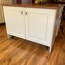 Cream Kitchen + Island+ Solid Oak Worktops + integrated Dishwasher & Fridge/Freezer + new Quartz black Sink & Mixer Tap Image 10
