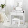 Dressing table white with mirror and stool Image 6