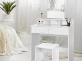 Dressing table white with mirror and stool