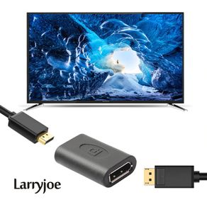 2 X Larryjoe DisplayPort UHD v1.2 4K@60Hz Female/Female Extension Coupler/Adapter (Brand New/Warranty)