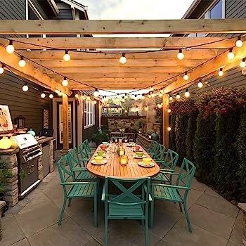 MASSIVE SALE Outdoor String Lights Mains Powered - 100FT/30M G40 Garden Festoon Lights with 55+3 Shatterproof LED Bulbs Waterproof for Outside Patio Gazebo Pergola