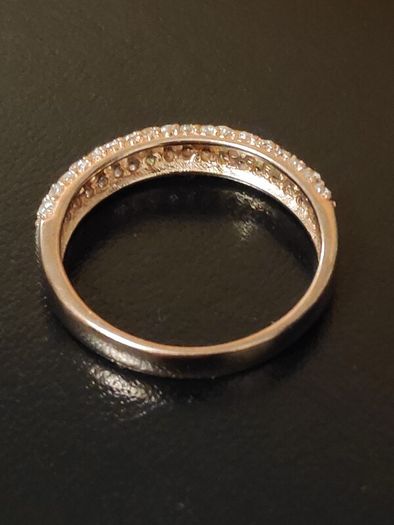 925 Sterling silver Rose Gold CZ micro pave ring