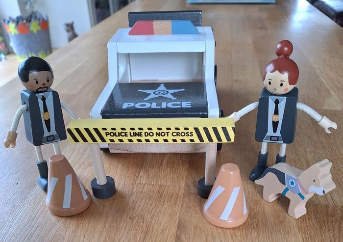 Little Town Wooden Police Car Set