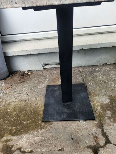 marble table with very heavy base . Indoor / outdoor..3 feet.x 17 and a half inches