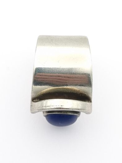 Signed Chunky Sterling Silver Lapis Lazuli Ring