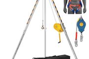 Confined Space Tripod Kit, 544 kg Winch, Confined Space Tripod 2.13 m Legs and 30 m Cable, Confined Space Rescue Tripod 10 m Fall Protection