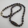 Antique Venetian African Style Skunk Eyes & Handmade Glass Pendant Necklace Image 8