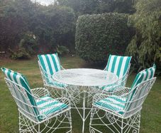 Ornate Antique-Style Gothic Wirework Garden Set (Table & Chairs)