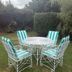 Ornate Antique-Style Gothic Wirework Garden Set (Table & Chairs)