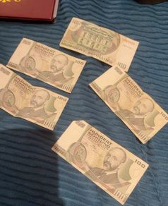 Five Austrian 100 Schilling Banknotes