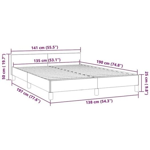 Bed Frame without Mattress Light Grey 135x190cm Double Velvet