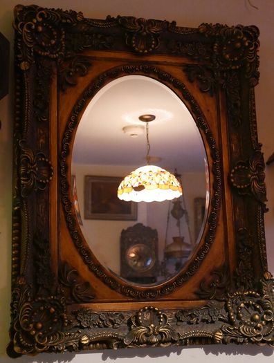 Vintage Ornate Gold Framed Mirror , Big ,Heavy and Thick 45" x 35" (Thickness 4")