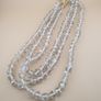 Vintage Clear White Dotted Glass Beads Strands 12-13mm Beads Length 22 inches Image 8