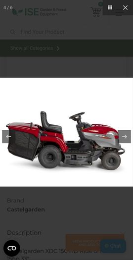 Castle garden ride on mower.
