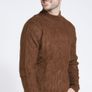 Paul Costelloe Living Tan High Collar Cable Knit Jumper Size Large Image 2
