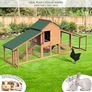 Chicken Coop and Run, Small Wooden Hen House Poultry Ark Coup Rabbit Hutch Home with Nest Box Image 2