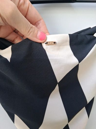 Brand New French Connection Black/White Checkerboard Tie Side Bikini Bottoms in Size UK14.