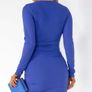 Blue Ribbed Knot Detail Dress size uk 6 xs never worn Image 2