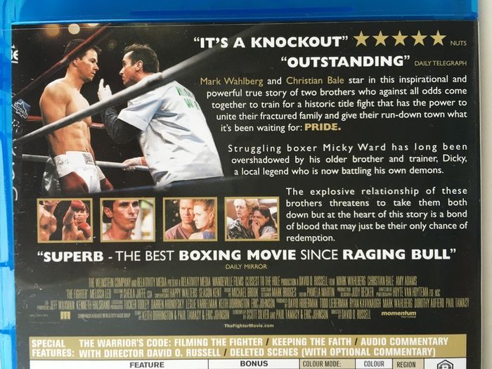 The Fighter (David O. Russell Film) [2010] Christian Bale, Mark Walhberg, Amy Adams & Melissa Leo [Blu-ray Movie] Academy Award Winner