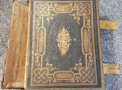 Large Very Heavy Antique HOLY BIBLE Brown s Self Interpreting Family Bible Rev John Brown Illustrated.