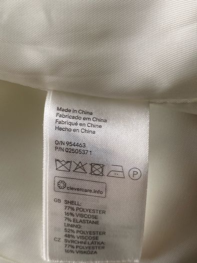 H & M  White Coat Size Uk10/12