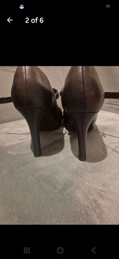 Black Leather Clarks Heels