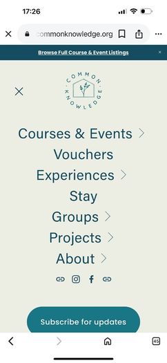 Holiday or attend course - Our Common Knowledge- Harrison Gardner voucher