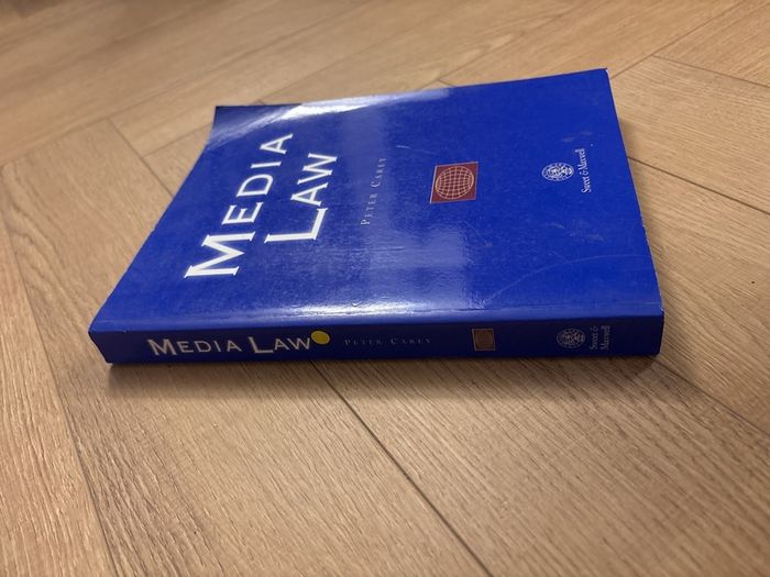 Media Law by Peter Cary Sweet and Maxwell, 1996, soft cover, good condition