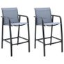 Garden Bar Chairs 2 pcs Grey Textilene Image 5