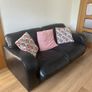 Leather style sofa, black Image 4