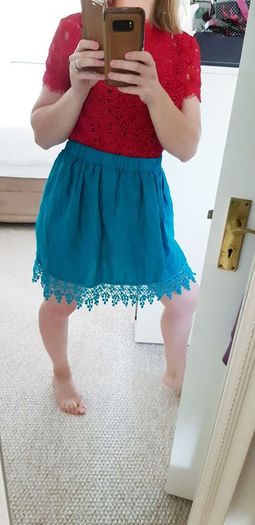 Teal Mini Skirt - Size 8