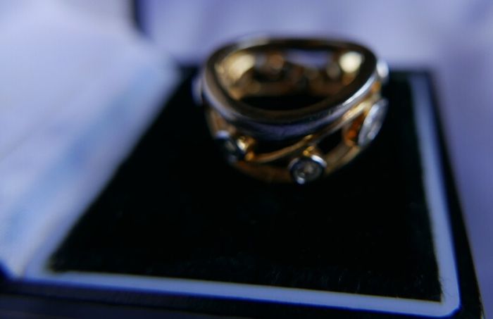 Vintage 925 Sterling Silver Gold Plated Ring Women Fashion Jewelry Cubic Zircon Ring