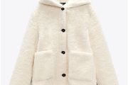 Zara Faux Shearling Jacket with Hood XXL