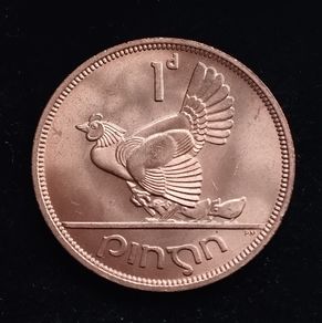Ireland - 1968 - Penny - Hen with Chicks - KM.11 - [265]