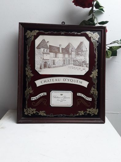 Vintage French wine makers Chateau dyquem painting