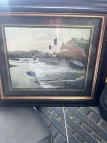 Black and white picture of the mill Rare jute bag framed .W&T.T .Pollexfen &Co LTD . Ballisdare co Sligo