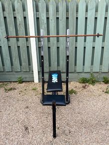 York Bench Press With Barbell  Solid Home Gym Setup
