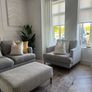 3 Seater Sofa, Armchair and Footstool Like New, Professionally Cleaned. Image 3