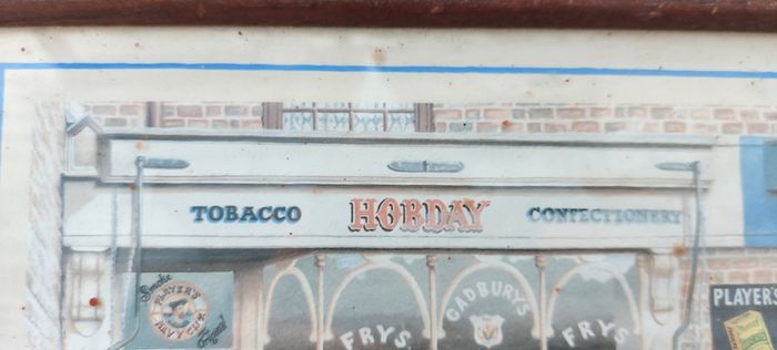 Old advertising shop front picture print ,different brands for sale, in the shop,nice for any home bar or man cave pub restaurant etc,,buyer collects thank you,, rather buyer collects with the glass ,sold as is ,,see pictures for condition