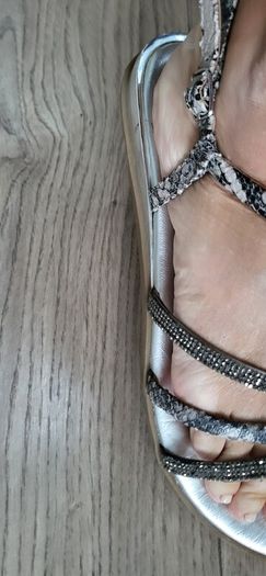 GIOSEPPO silver bling strappy sandals Sz 41 (Fit 7-7.5 UK)