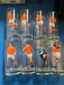 Coca Cola Glasses Rare Dutch Soccer Team