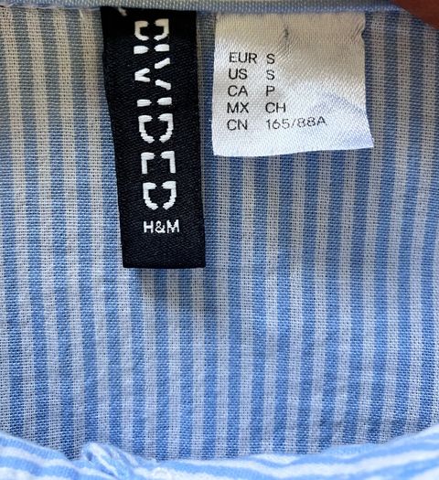 Ladies Blue Cotton Striped Shirt by H&M