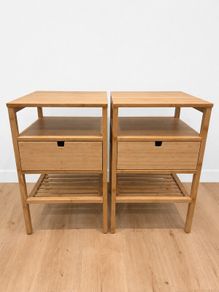 Two Bamboo NORDKISA Bedside Tables / Lockers