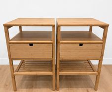 Two Bamboo NORDKISA Bedside Tables / Lockers