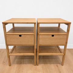 Two Bamboo NORDKISA Bedside Tables / Lockers