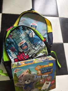 kids school bags and teddy kit