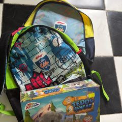 kids school bags and teddy kit